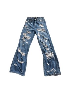 Fashion Nova Blue Denim Jean Waist with Branded Label